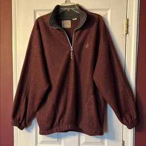 Men's Burgundy Half-Zip Sweater
